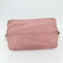 Miu Miu Hand Bag Leather Pink Gold Auth 180081-9