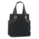 BVLGARI Logo Mania Hand Bag Canvas Black Silver Auth 180084-1
