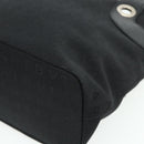 BVLGARI Logo Mania Hand Bag Canvas Black Silver Auth 180084-9