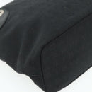 BVLGARI Logo Mania Hand Bag Canvas Black Silver Auth 180084-14