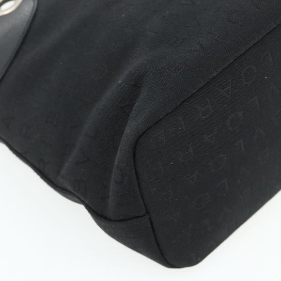 BVLGARI Logo Mania Hand Bag Canvas Black Silver Auth 180084