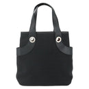 BVLGARI Logo Mania Hand Bag Canvas Black Silver Auth 180084-13