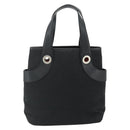 BVLGARI Logo Mania Hand Bag Canvas Black Silver Auth 180084-2