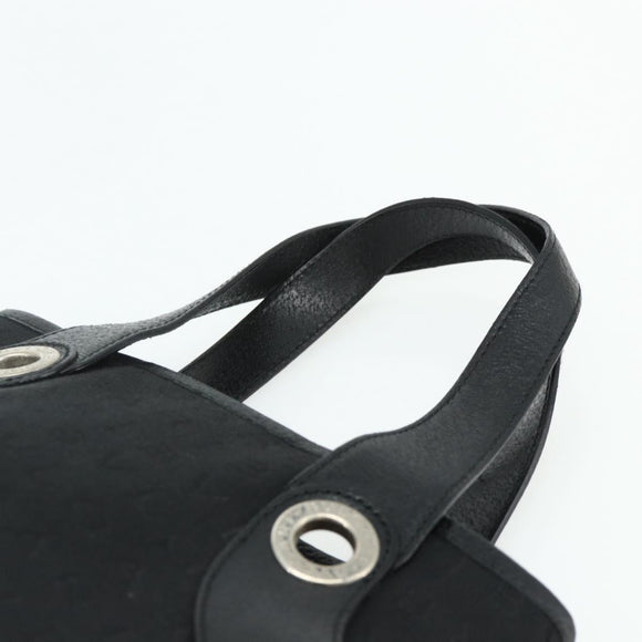 BVLGARI Logo Mania Hand Bag Canvas Black Silver Auth 180084