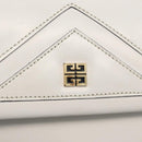 GIVENCHY Shoulder Bag Leather White Gold Auth 180085-15