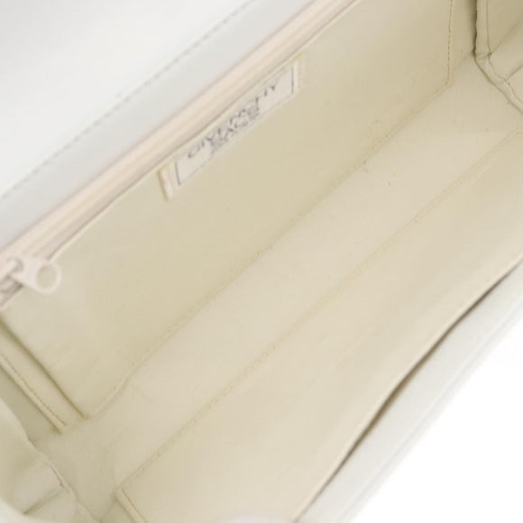GIVENCHY Shoulder Bag Leather White Gold Auth 180085