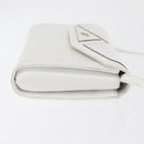 GIVENCHY Shoulder Bag Leather White Gold Auth 180085-5