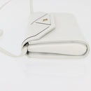 GIVENCHY Shoulder Bag Leather White Gold Auth 180085-6