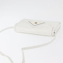GIVENCHY Shoulder Bag Leather White Gold Auth 180085-7