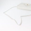 GIVENCHY Shoulder Bag Leather White Gold Auth 180085-8