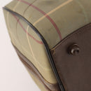 Burberrys Nova Check Boston Bag Canvas Beige Gold Auth 180086-14