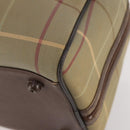 Burberrys Nova Check Boston Bag Canvas Beige Gold Auth 180086-15