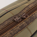 Burberrys Nova Check Boston Bag Canvas Beige Gold Auth 180086-10