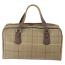 Burberrys Nova Check Boston Bag Canvas Beige Gold Auth 180086-2