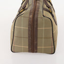 Burberrys Nova Check Boston Bag Canvas Beige Gold Auth 180086-3