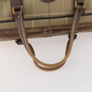 Burberrys Nova Check Boston Bag Canvas Beige Gold Auth 180086-7