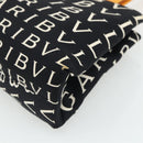 BVLGARI Logo Mania Handtasche Canvas Schwarz Silber Auth 180087-15