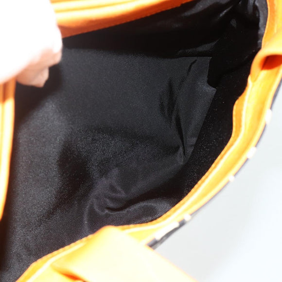 BVLGARI Logo Mania Handtasche Canvas Schwarz Silber Auth 180087