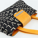 BVLGARI Logo Mania Handtasche Canvas Schwarz Silber Auth 180087-6