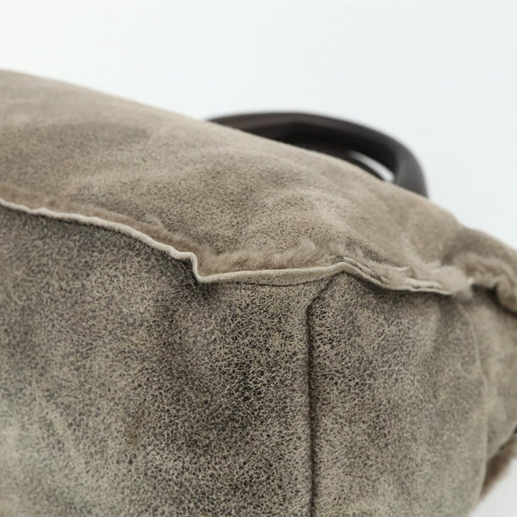 CELINE Boogie bag Hand Bag Mouton Brown Auth 180091A