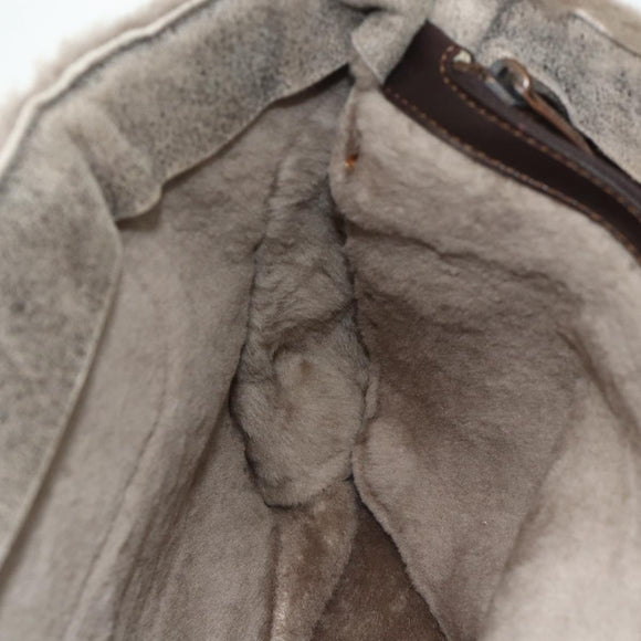 CELINE Boogie bag Hand Bag Mouton Brown Auth 180091A