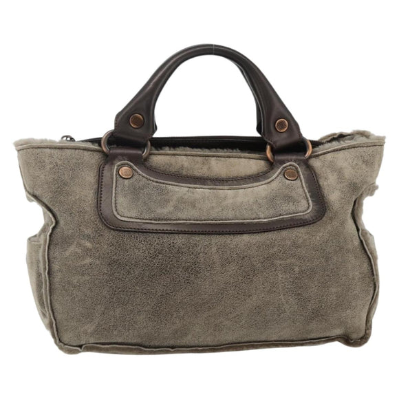 CELINE Boogie bag Hand Bag Mouton Brown Auth 180091A