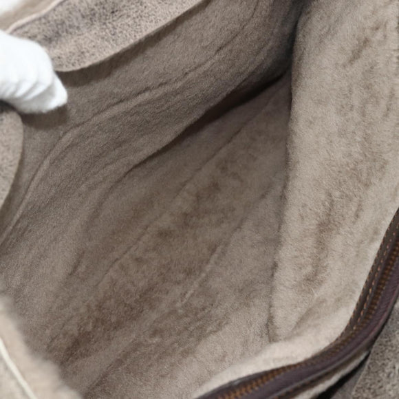 CELINE Boogie bag Hand Bag Mouton Brown Auth 180091A