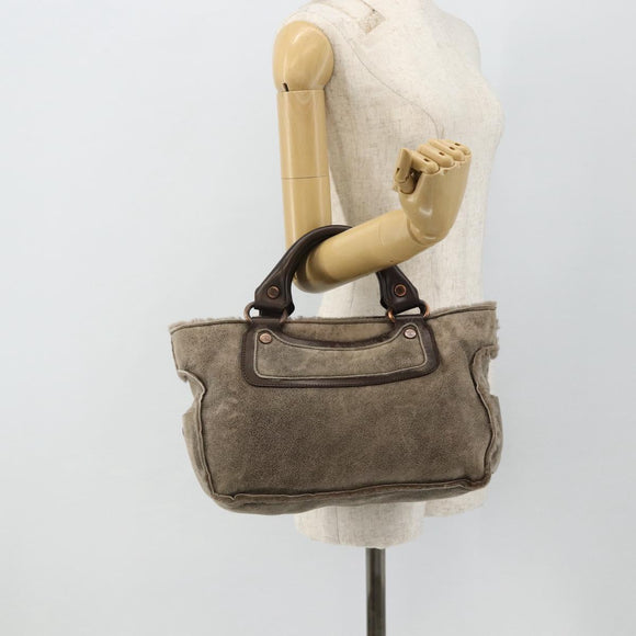 CELINE Boogie bag Hand Bag Mouton Brown Auth 180091A