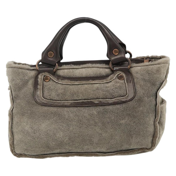 CELINE Boogie bag Hand Bag Mouton Brown Auth 180091A