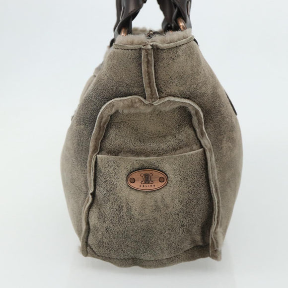 CELINE Boogie bag Hand Bag Mouton Brown Auth 180091A