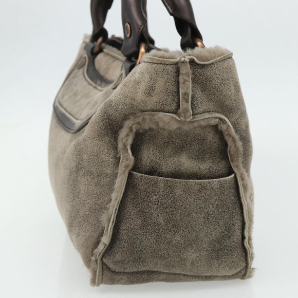 CELINE Boogie bag Hand Bag Mouton Brown Auth 180091A