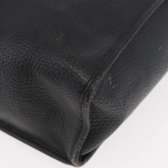 Christian Dior Hand Bag Leather 2way Black Gold Auth 180092