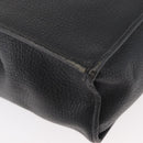 Christian Dior Hand Bag Leather 2way Black Gold Auth 180092-18