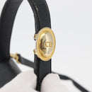 Christian Dior Hand Bag Leather 2way Black Gold Auth 180092-9