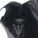 Christian Dior Hand Bag Leather 2way Black Gold Auth 180092-21