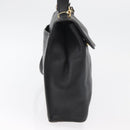 Christian Dior Hand Bag Leather 2way Black Gold Auth 180092-4