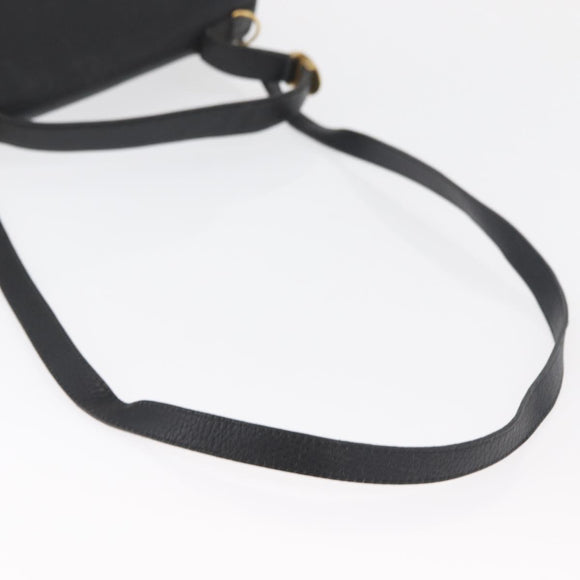 Christian Dior Hand Bag Leather 2way Black Gold Auth 180092