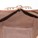 Burberrys Nova Check Boston Bag PVC Leather Beige Gold Auth 180095-17