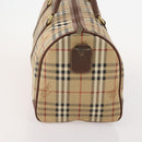 Burberrys Nova Check Boston Bag PVC Leather Beige Gold Auth 180095-5