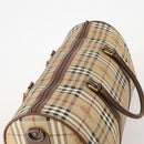 Burberrys Nova Check Boston Bag PVC Leather Beige Gold Auth 180095-6