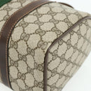 GUCCI GG Supreme Web Sherry Line Hand Bag PVC Beige Gold Red Auth 180100-14