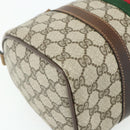 GUCCI GG Supreme Web Sherry Line Hand Bag PVC Beige Gold Red Auth 180100-15
