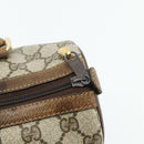 GUCCI GG Supreme Web Sherry Line Hand Bag PVC Beige Gold Red Auth 180100-10