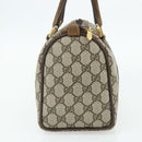 GUCCI GG Supreme Web Sherry Line Hand Bag PVC Beige Gold Red Auth 180100-3