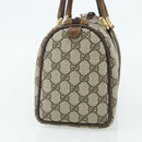 GUCCI GG Supreme Web Sherry Line Hand Bag PVC Beige Gold Red Auth 180100-4