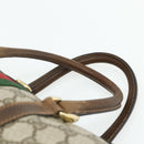 GUCCI GG Supreme Web Sherry Line Hand Bag PVC Beige Gold Red Auth 180100-8
