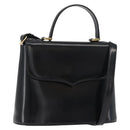 SAINT LAURENT Hand Bag Leather 2way Black Gold Auth 180103-1