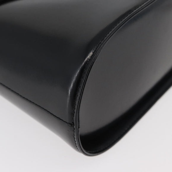 SAINT LAURENT Hand Bag Leather 2way Black Gold Auth 180103