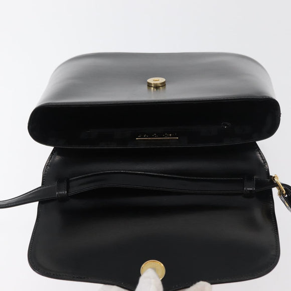 SAINT LAURENT Hand Bag Leather 2way Black Gold Auth 180103