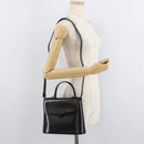 SAINT LAURENT Hand Bag Leather 2way Black Gold Auth 180103-23